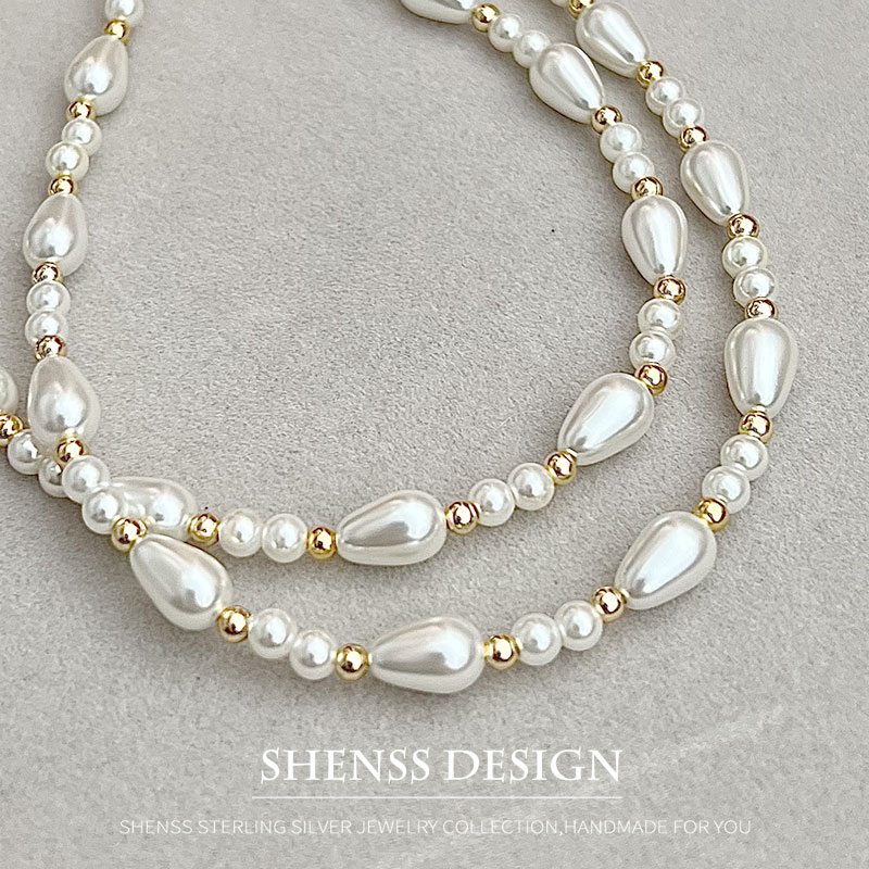 Pearl Necklace Set - قلادة أنيقة من اللؤلؤ المقلد على