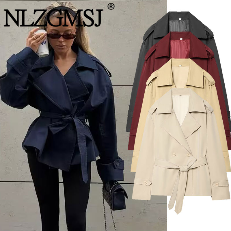 Trench Coat Formal - Nlzgmsj 2026 معطف ترنش نسائي قصير