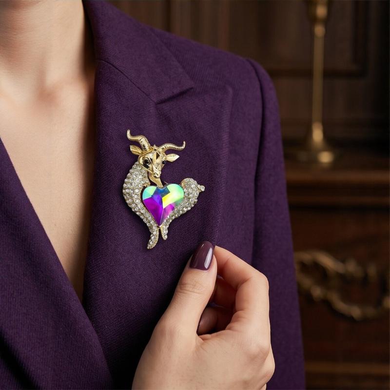 دبوس زينة على شكل ماعز مرصع با - مراجعة Unique Women'S Formal Wear وسعره
