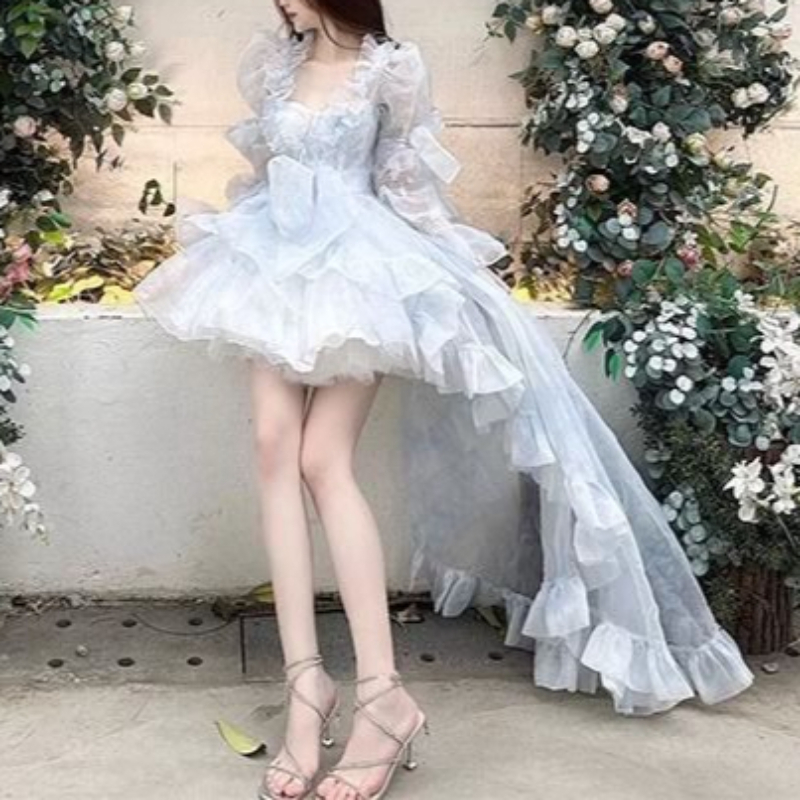 فستان لوليتا حلو بأكمام منفوخة - مراجعة Women Formal Wear For Graduation وسعره