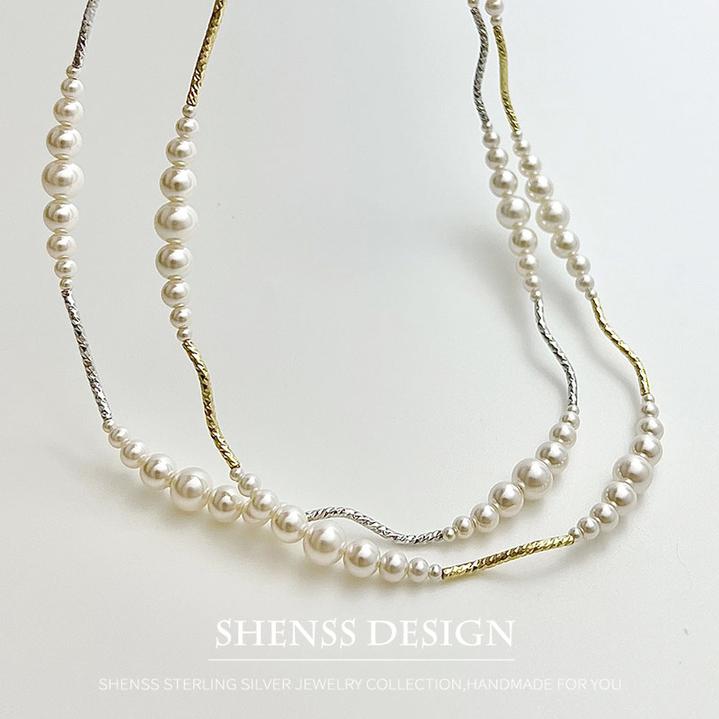 قلادة قصيرة من اللؤلؤ المقلد م - مراجعة Pearl Necklace Set وسعره