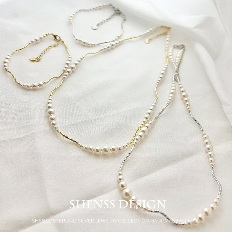قلادة قصيرة من اللؤلؤ المقلد م - مراجعة Pearl Necklace Set وسعره