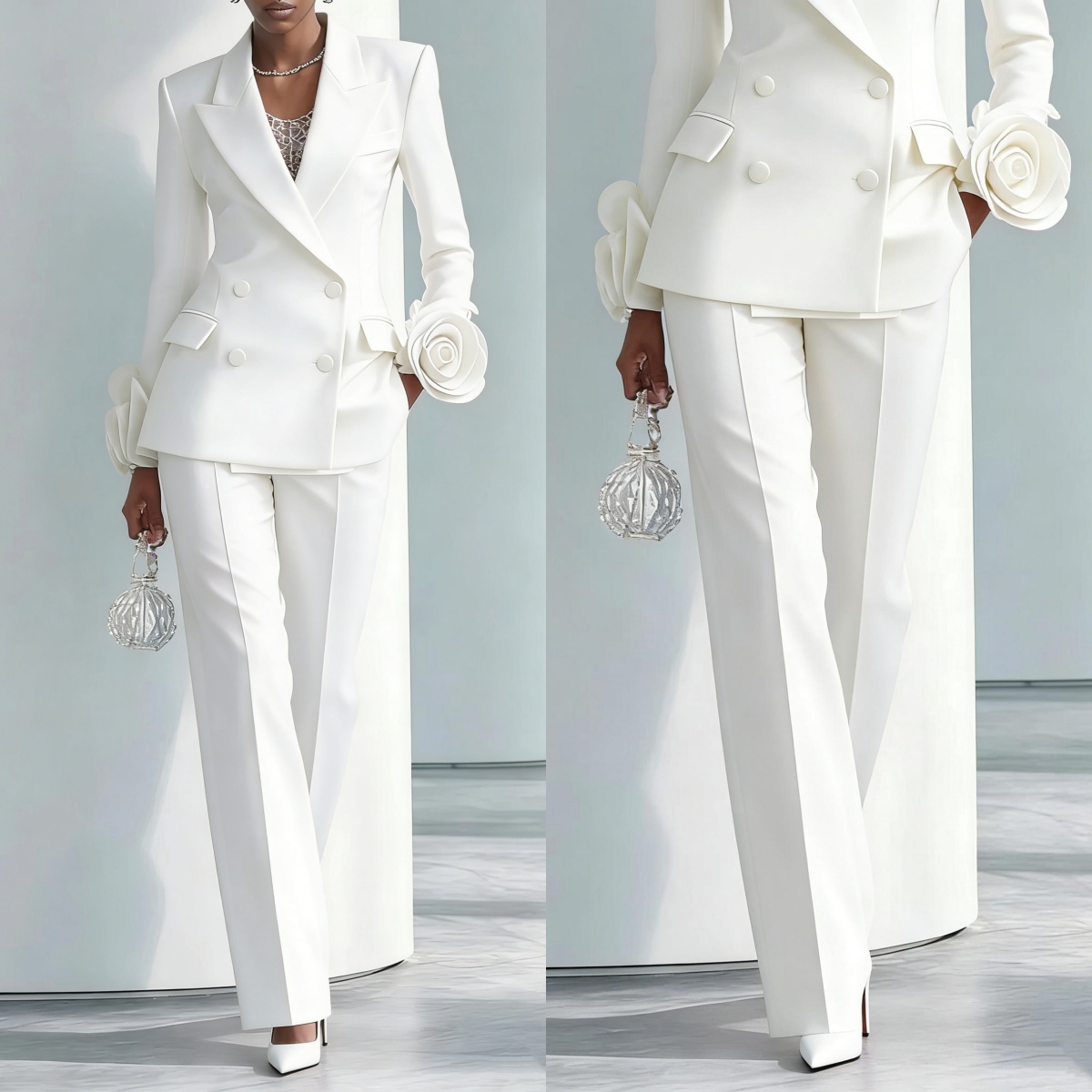 بدلة نسائية من قطعتين بزهور بي - مراجعة Women Formal Wear For Graduation وسعره