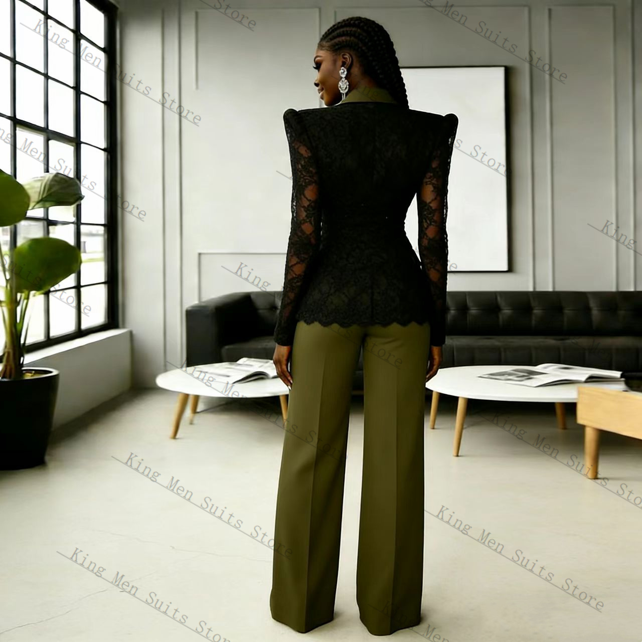 طقم بدلة نسائية من الدانتيل ال - مراجعة Women'S Green Formal Wear وسعره