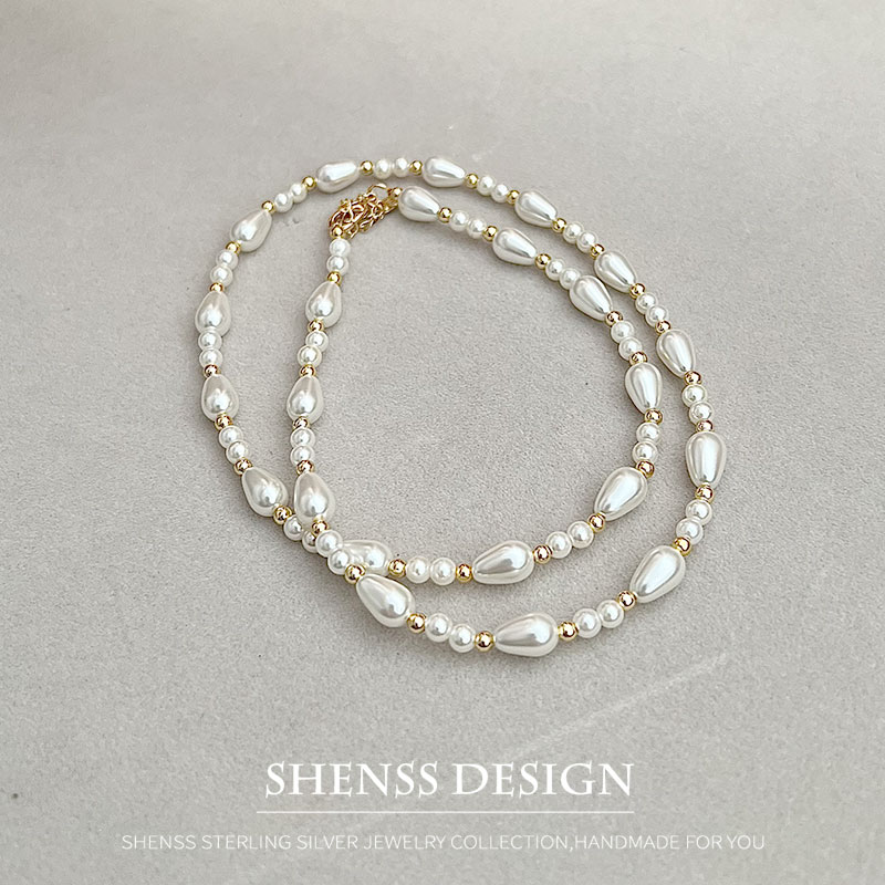 قلادة أنيقة من اللؤلؤ المقلد ع - مراجعة Pearl Necklace Set وسعره