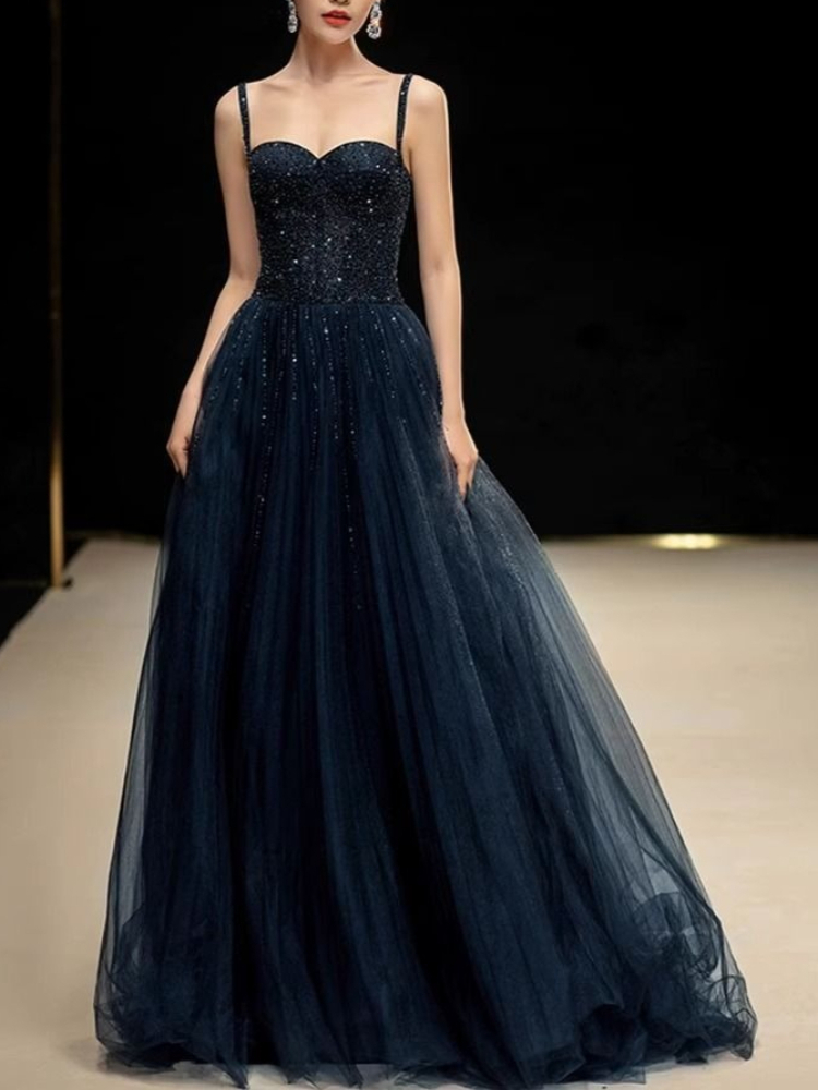 فستان رسمي أنيق باللون الأزرق  - مراجعة Women Formal Wear For Graduation وسعره